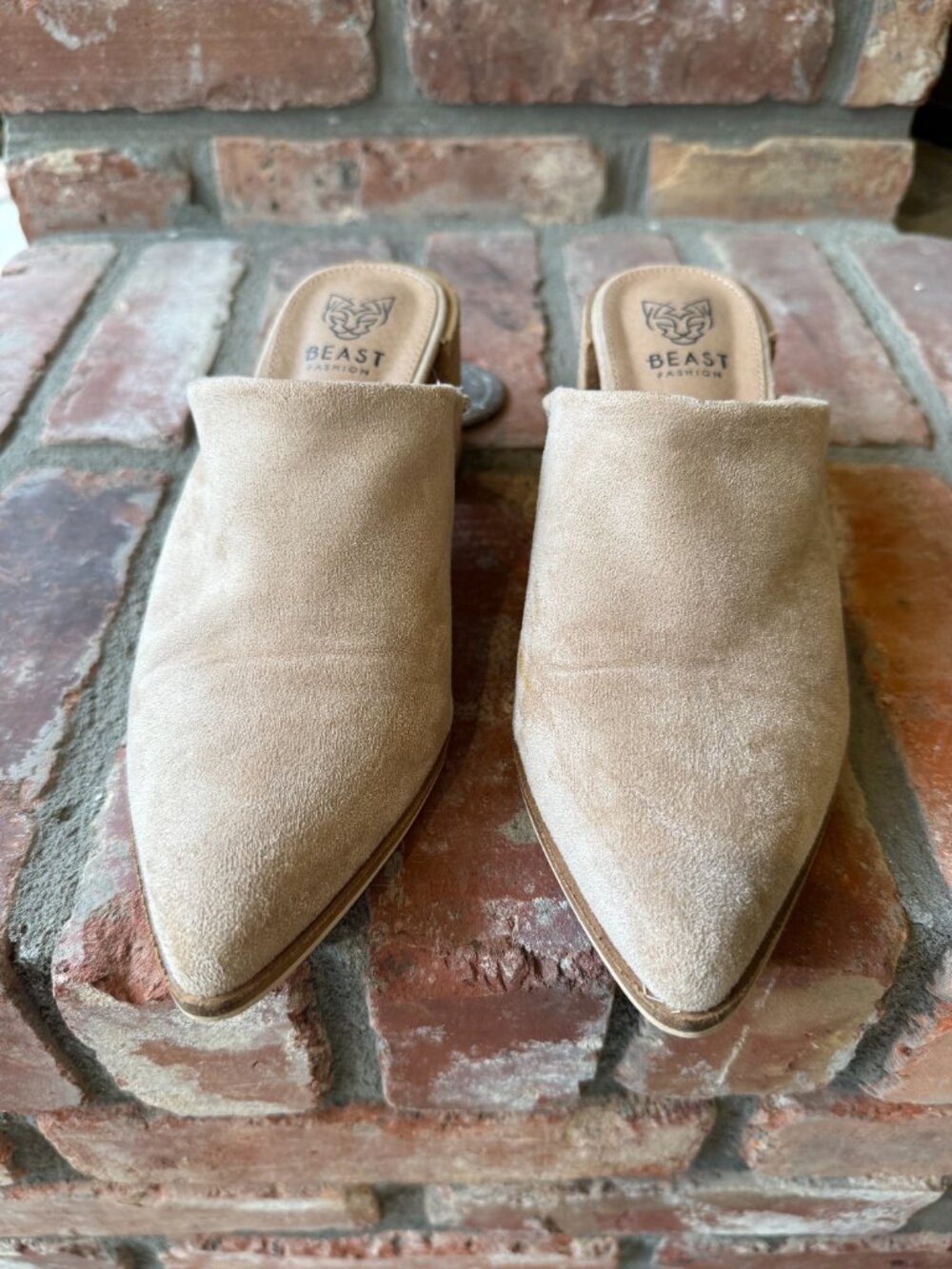 Beast Fashion Mules, Size 7, Tan Suede - Picture 2 of 4